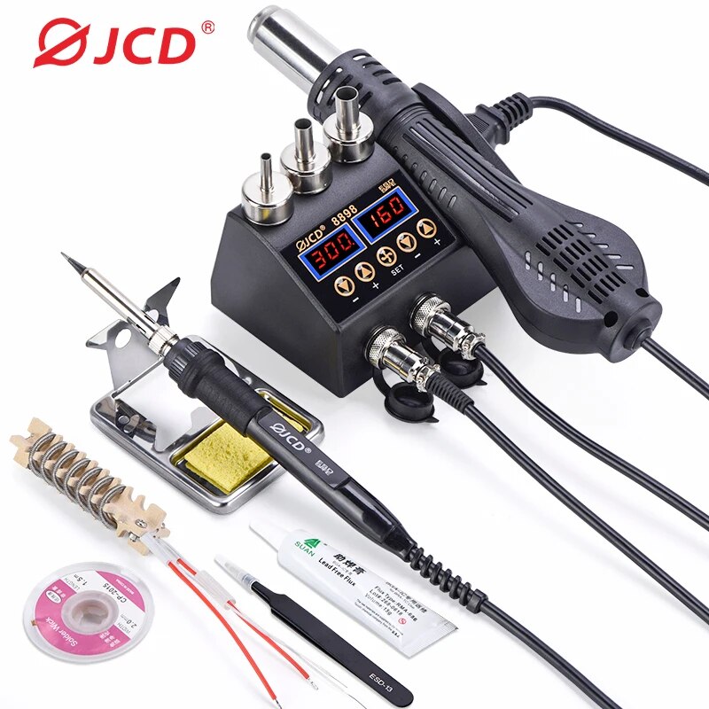 JCD 8898 Stacja lutownicza 750 – 2 In 1 Soldering Rework Station 750W recenzja i cena