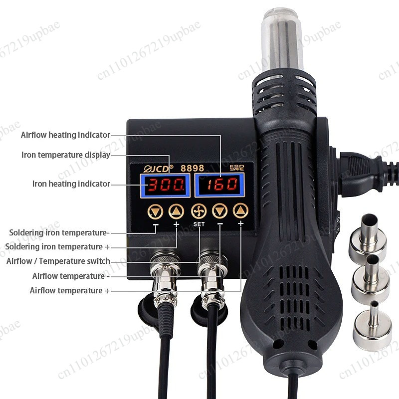 8898 2‑w‑1 750W Cyfrowa Stacja – 2 In 1 Soldering Rework Station 750W recenzja i cena