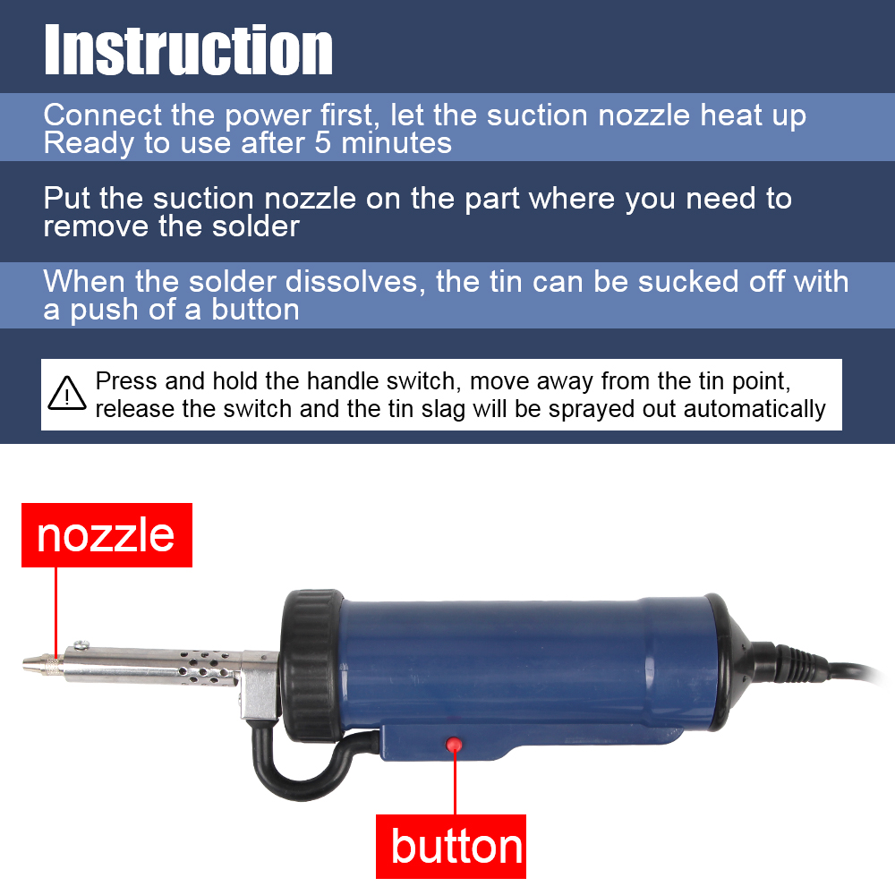 Przyssawka próżniowa z 3 dysza – Desoldering Pump Electric Vacuum Station recenzja i cena
