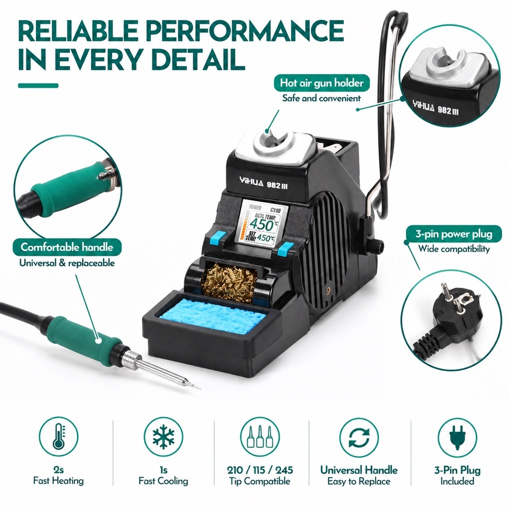 YIHUA 982-III C210 Stacja Luto – C210 Precision Soldering Station recenzja i cena
