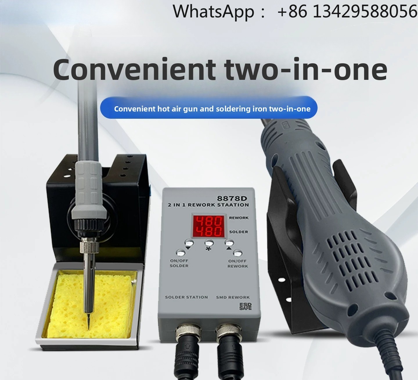 Stacja lutownicza 2-w-1 8878D  – 2 In 1 Soldering Rework Station 750W recenzja i cena