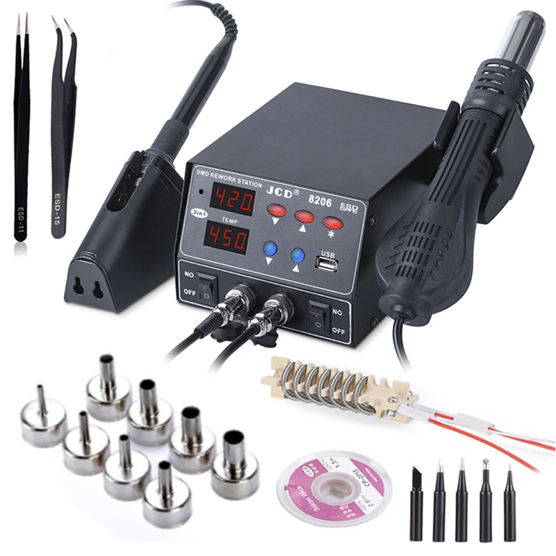 Stacja lutownicza JCD 8206 2 w – 2 In 1 Soldering Rework Station 750W recenzja i cena