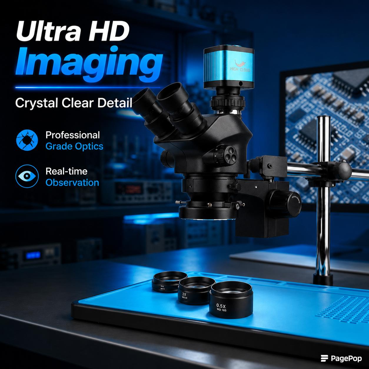 Przemysłowy Mikroskop Stereosk – Simul-Focal Industrial Microscope 4K Hdmi recenzja i cena