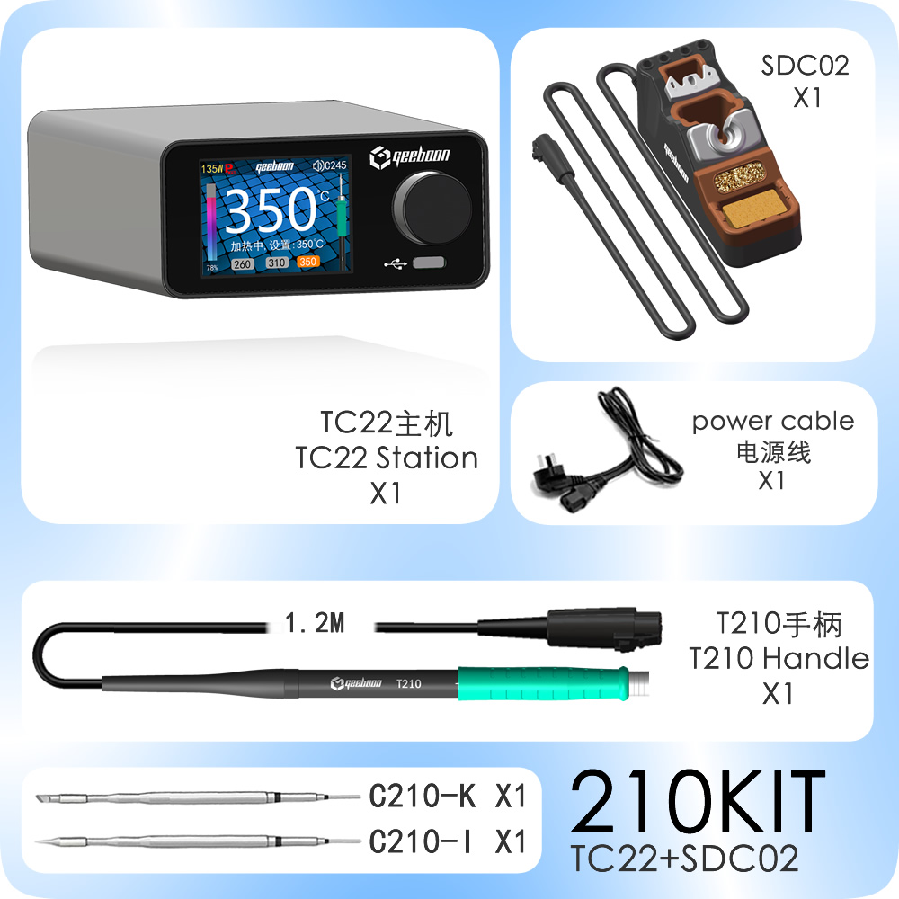 Stacja lutownicza GEEBOON TC22 – C210 Precision Soldering Station recenzja i cena