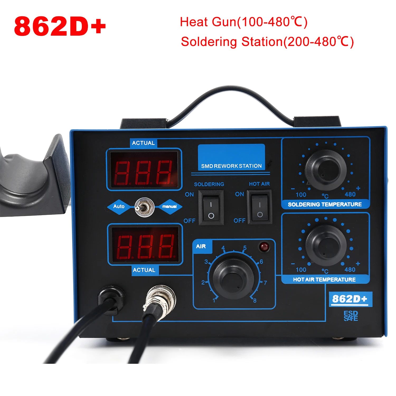 Stacja lutownicza 862D+ 2 w 1, – 2 In 1 Soldering Rework Station 750W recenzja i cena